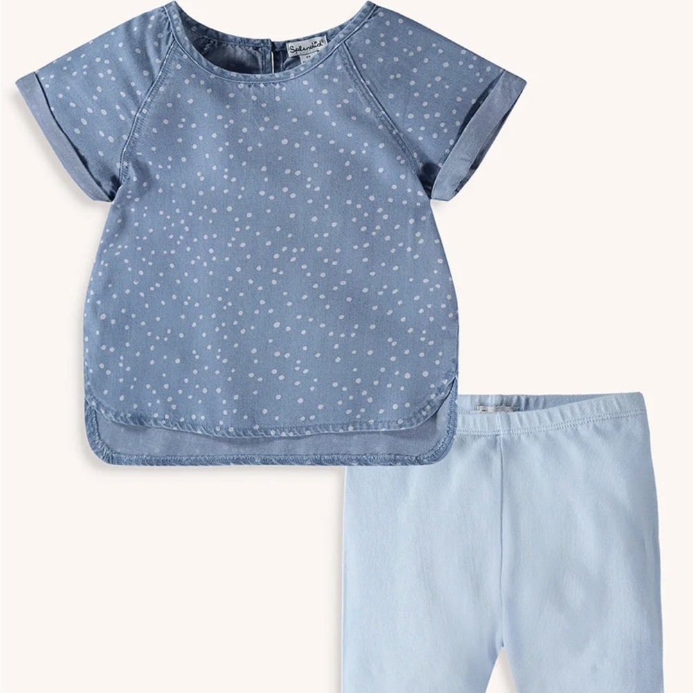 Splendid girls chambray dot legging set